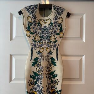 BCBGMaxAzria Cream Floral Mini Dress